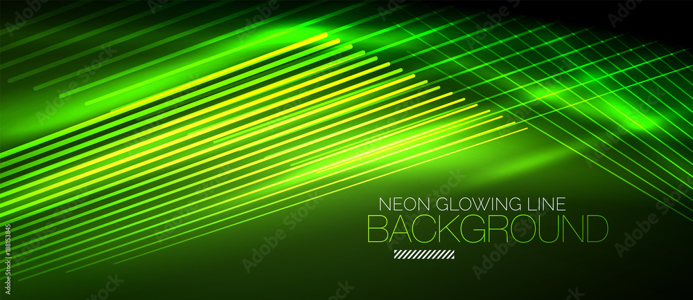 Aufkleber neon green smooth wave digital abstract background