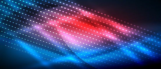 Obraz premium Neon smooth wave digital abstract background