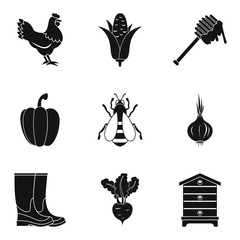 Gathering icons set, simple style