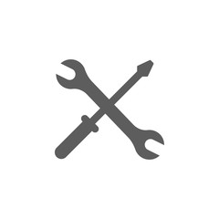 screwdriver and wrench icon. Elements of car repair icon. Premium quality graphic design. Signs, outline symbols collection icon for websites, web design, mobile app, info graphic