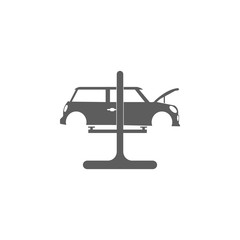 car on the lift wheel change icon. Elements of car repair icon. Premium quality graphic design. Signs, outline symbols collection icon for websites, web design, mobile app