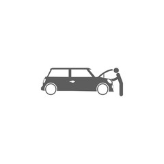 man under the hood of a car icon. Elements of car repair icon. Premium quality graphic design. Signs, outline symbols collection icon for websites, web design, mobile app, graphic