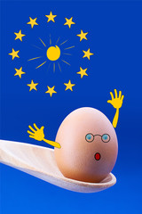 Political illustration for the masses and leaders, daily reality and absurd European union