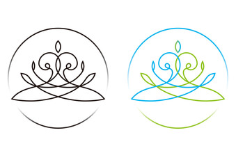 ヨガイメージ線画。マーク。