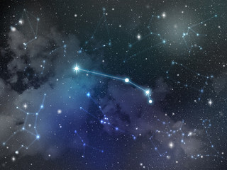 Obraz premium Gwiazda konstelacji Barana Zodiak