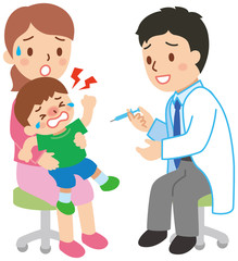 注射を嫌がる子供