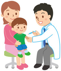注射をする子供