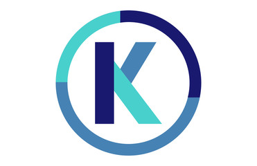 K Global Circle Ribbon Letter Logo