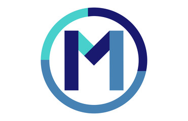 M Global Circle Ribbon Letter Logo