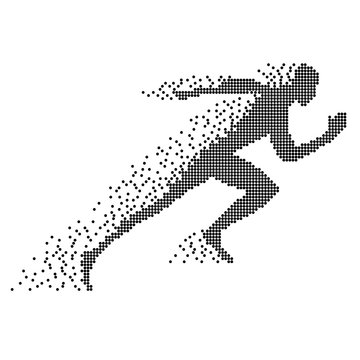 collapsing silhouette of the running athlete