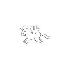 Pegasus cartoon icon 