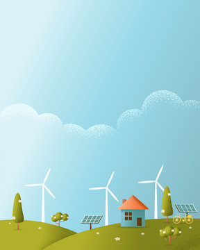 eco friendly house Vector illustration.