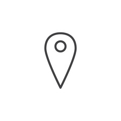 Location pin line icon, outline vector sign, linear style pictogram isolated on white. Map pointer symbol, logo illustration. Editable stroke