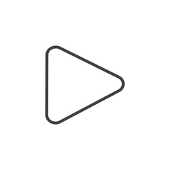 Play media button line icon, outline vector sign, linear style pictogram isolated on white. Symbol, logo illustration. Editable stroke