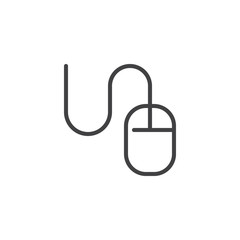 Computer mouse line icon, outline vector sign, linear style pictogram isolated on white. Click symbol, logo illustration. Editable stroke