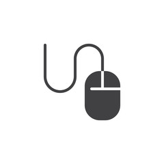 Computer mouse icon vector, filled flat sign, solid pictogram isolated on white. Click symbol, logo illustration.