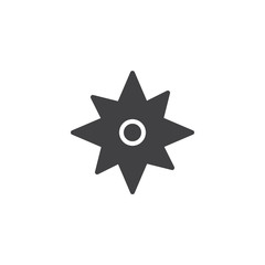 Compass wind rose icon vector, filled flat sign, solid pictogram isolated on white. Symbol, logo illustration.