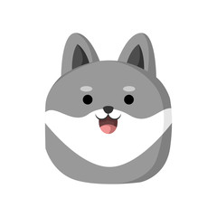 Gray Cute Dog Cartoon Character Vector Illustration Graphic