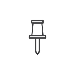 Drawing pin line icon, outline vector sign, linear style pictogram isolated on white. Pushpin symbol, logo illustration. Editable stroke