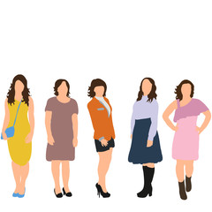 Fototapeta premium vector, isolated silhouette of a girl and a woman are standing, group