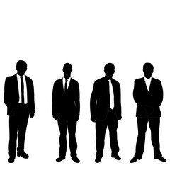 silhouette of business men stand