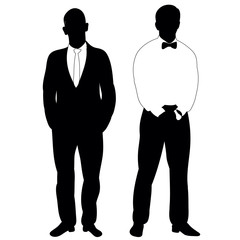  isolated silhouette of a man stand