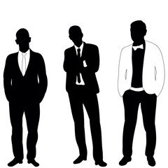 vector, isolated silhouette of a man stand