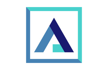 A Square Blue Ribbon Letter Logo