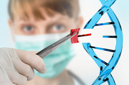 Genetic engineering and gene manipulation concept