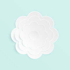 vector white flower papercut