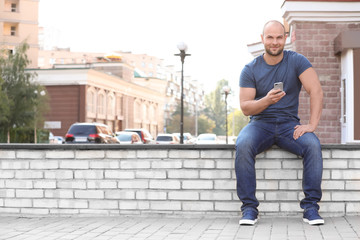 Handsome young man, outdoors