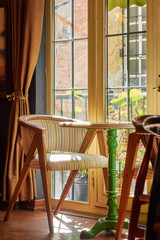 cozy interest, an armchair and a round table