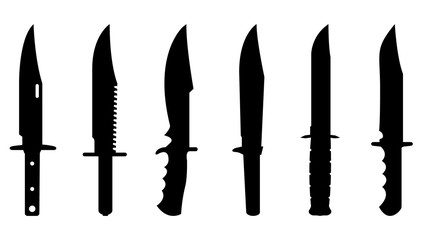 Knives silhouette set - obrazy, fototapety, plakaty