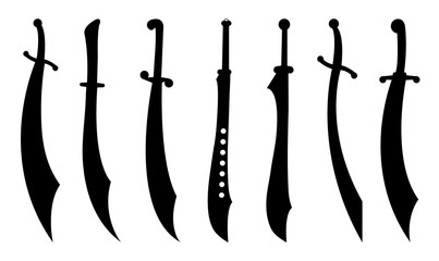 Sabres silhouette set