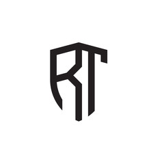 Initial letters line shield shape logo