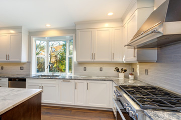 Beautiful white kitchen design.