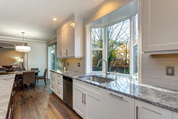 Beautiful white kitchen design.