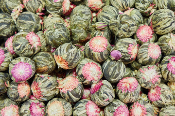 Fototapeta na wymiar turkish green tea balls