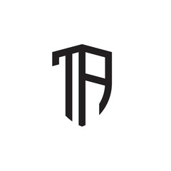 Initial letters line shield shape logo