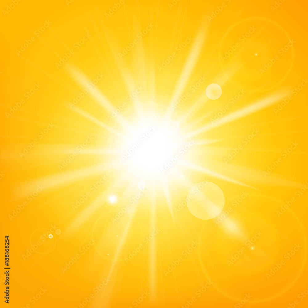 Canvas Prints abstract hot yellow background with sunlight and flare element for summer vector illustration eps10