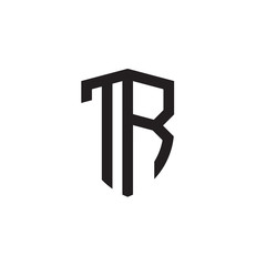 Initial letters line shield shape logo