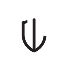 Initial letters line shield shape logo