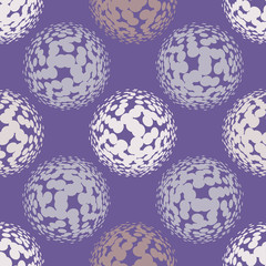 Ultra violet halftone circles seamless pattern. Vector illustration