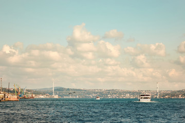 City landscape, sea, sky Istanbul, Turkey
