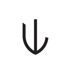 Initial letters line shield shape logo