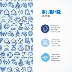 Insurance Concept Infographics Banner. Vector