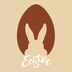 easter design egg  rabbit vector illustration flat