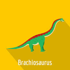 Brachiosaurus icon. Flat illustration of brachiosaurus vector icon for web.