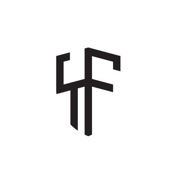 Initial letters line shield shape logo