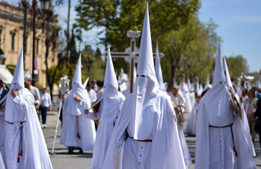 White hooded in procession © corradobarattaphotos